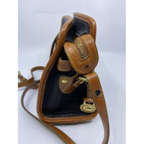 dooney and bourke vintage classic brown black leat - Picture 2 of 8